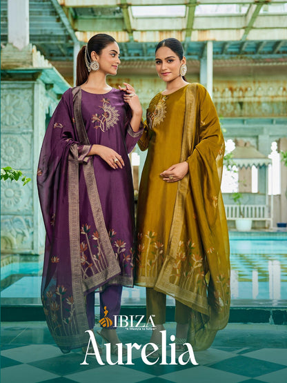 Aurelia Ibiza Banglori Silk Pant Style Suits Wholesaler Gujarat