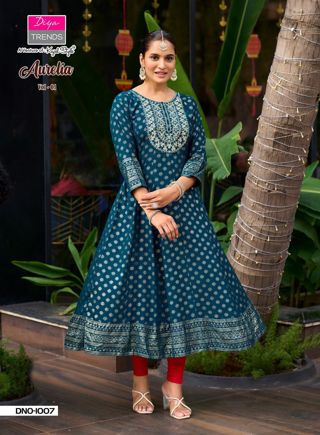 Aurelia Vol 1 Diya Trends Reyon Anarkali Kurtis Manufacturer