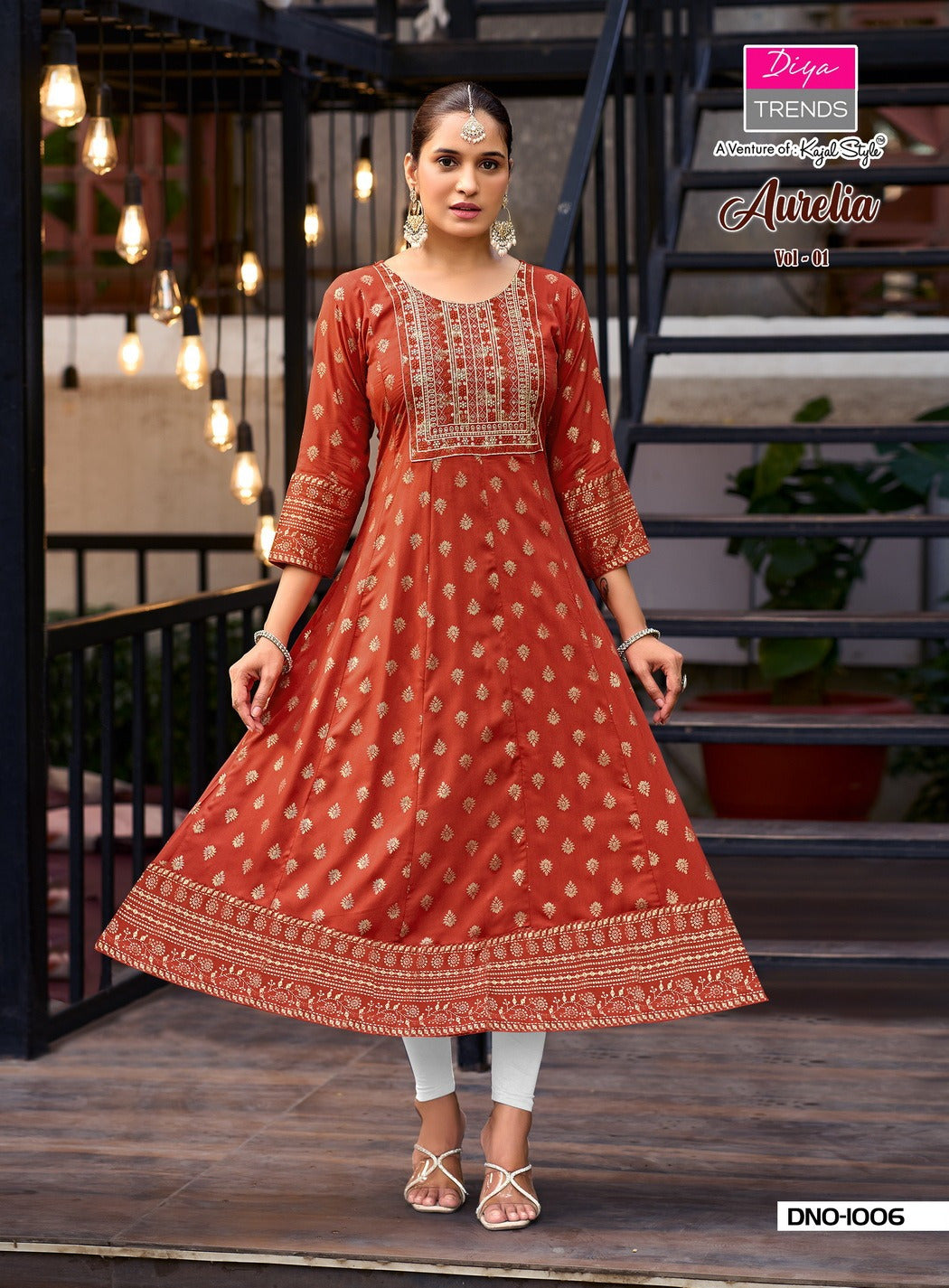 Aurelia Vol 1 Diya Trends Reyon Anarkali Kurtis Manufacturer