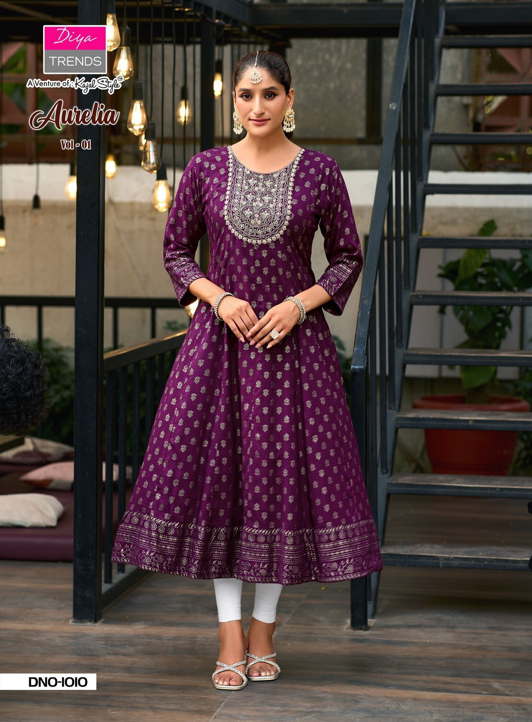 Aurelia Vol 1 Diya Trends Reyon Anarkali Kurtis Manufacturer