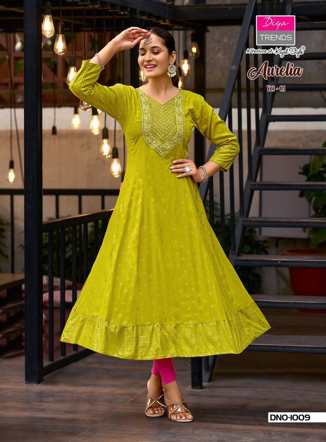 Aurelia Vol 1 Diya Trends Reyon Anarkali Kurtis Manufacturer