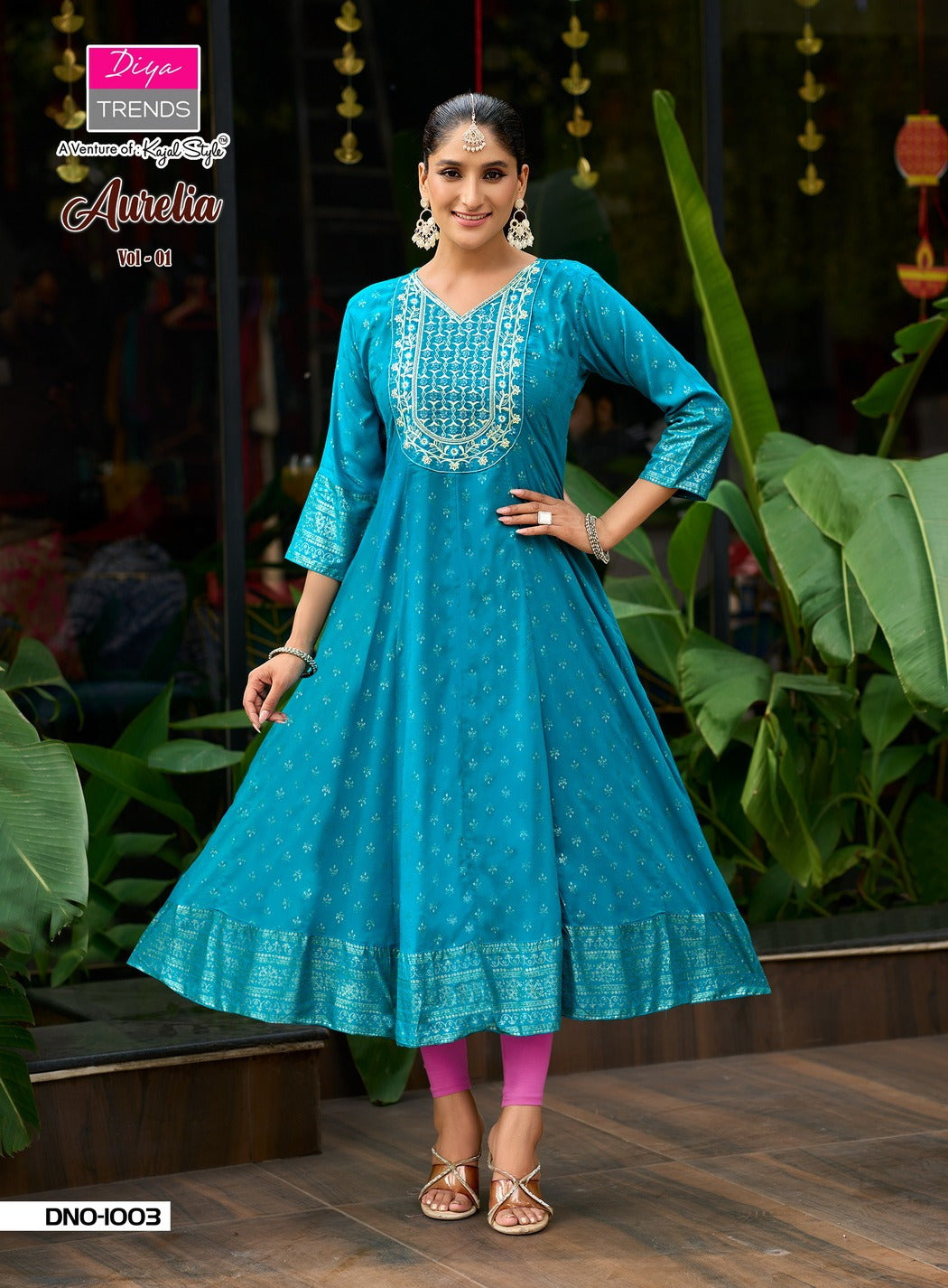 Aurelia Vol 1 Diya Trends Reyon Anarkali Kurtis Manufacturer