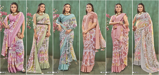 Aurian Vol 7 Vallabhi Prints Georgette Sarees Wholesale Rate