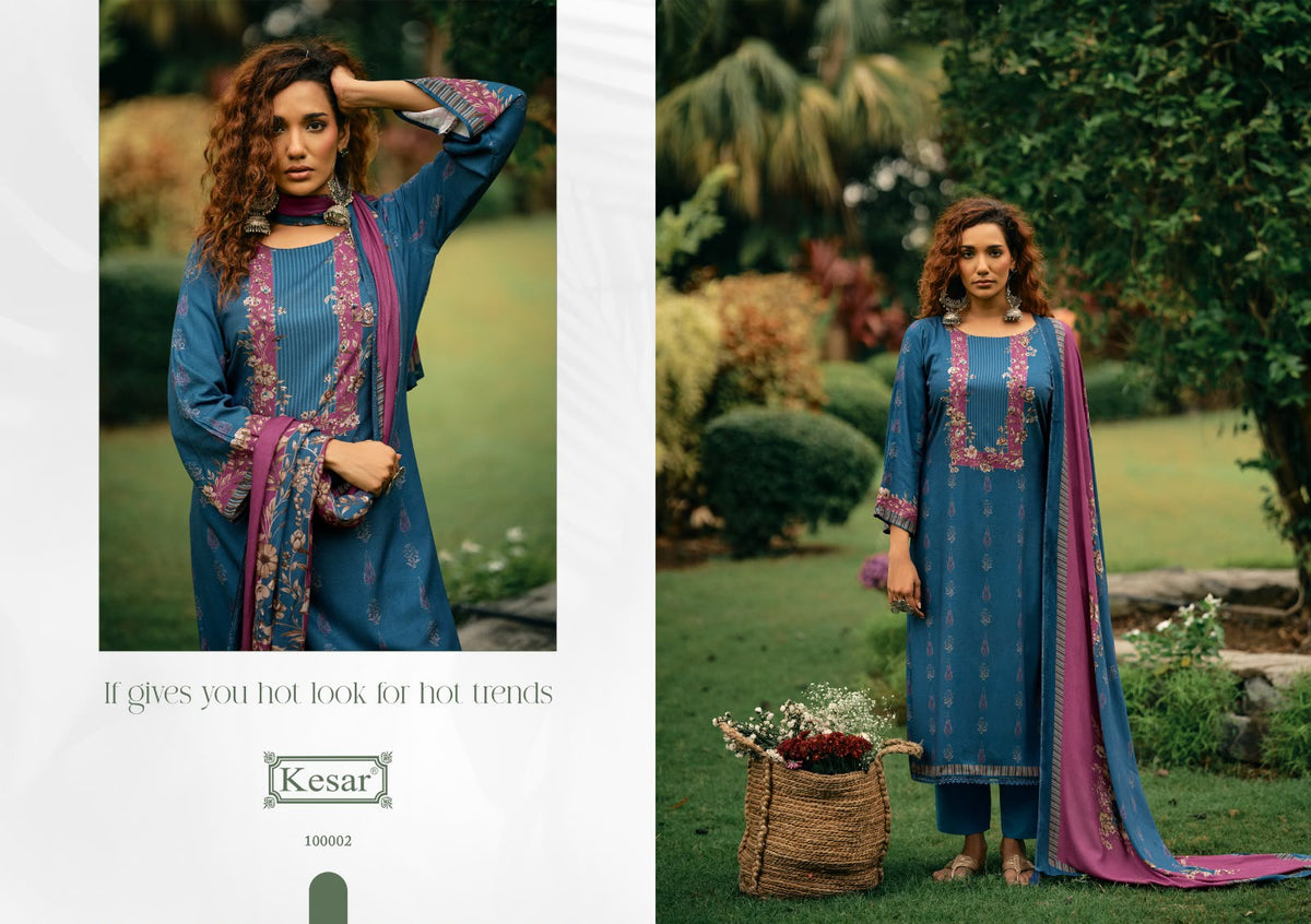 Aurika Kesar Viscose Pashmina Suits Wholesale Price