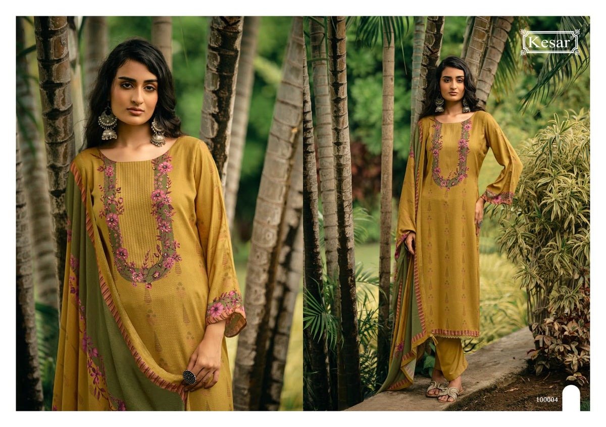 Aurika Kesar Viscose Pashmina Suits Wholesale Price