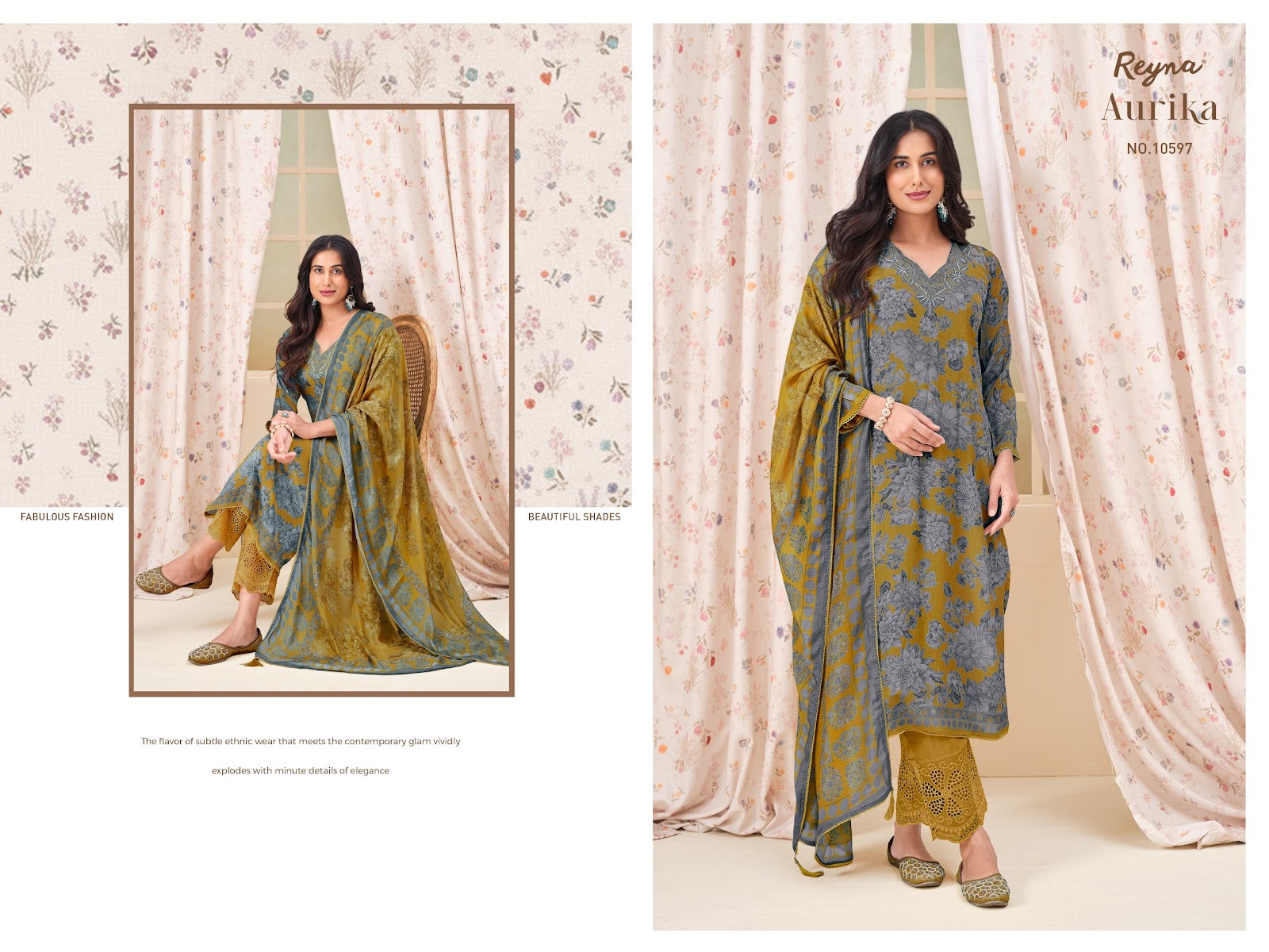 Aurika Reyna Chinnon Pant Style Suits Manufacturer Gujarat