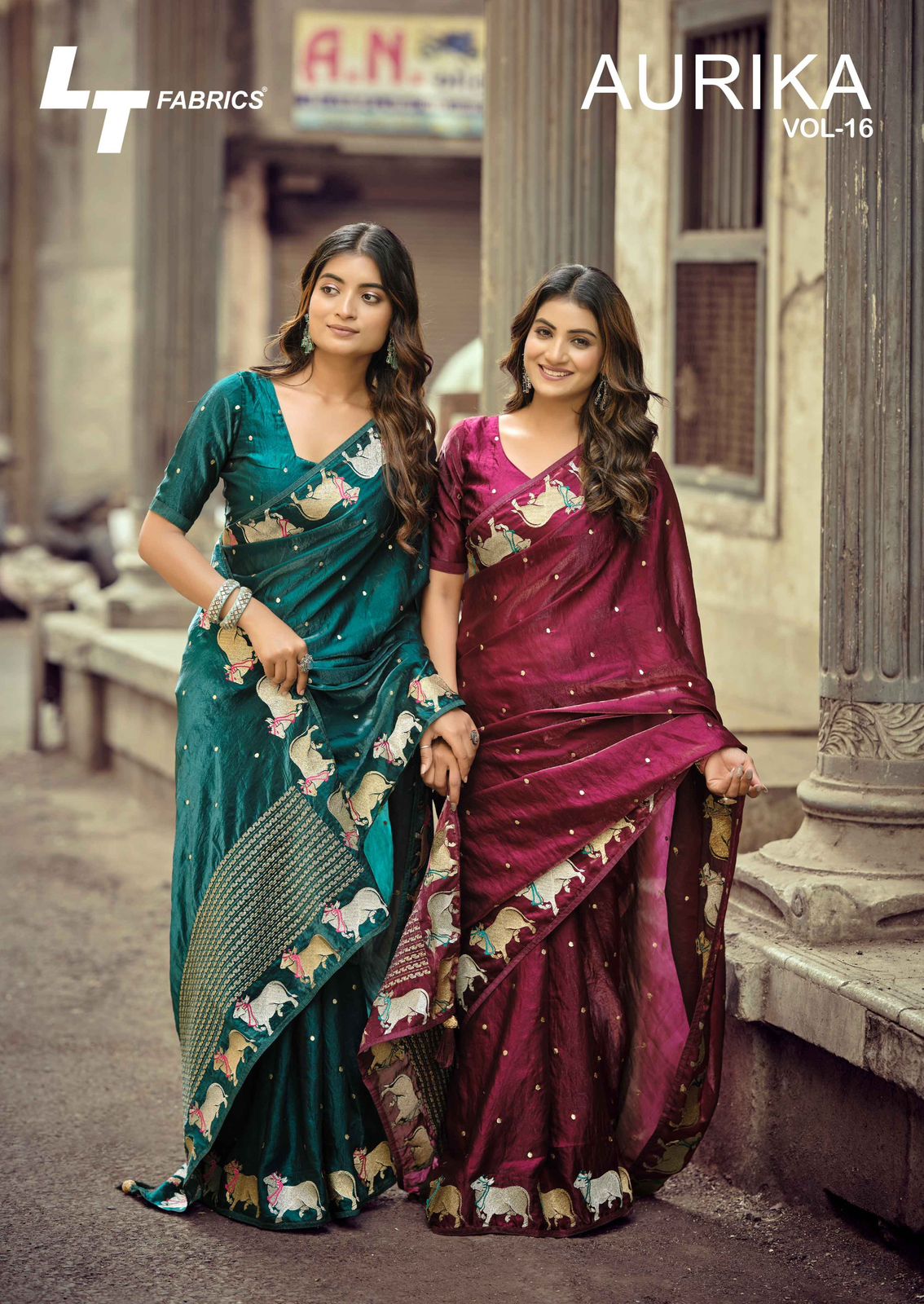 Aurika Vol 16 Lt Fabrics Silk Sarees Wholesaler Gujarat