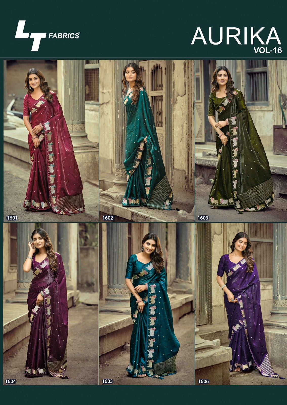 Aurika Vol 16 Lt Fabrics Silk Sarees Wholesaler Gujarat