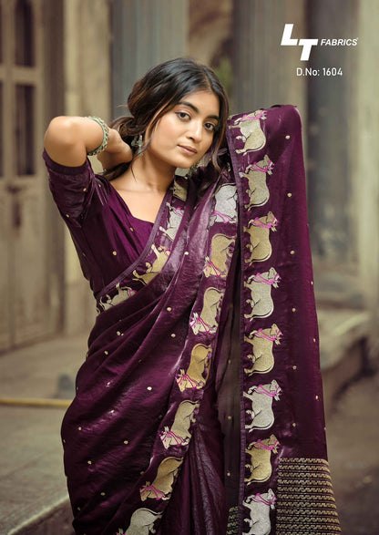 Aurika Vol 16 Lt Fabrics Silk Sarees Wholesaler Gujarat