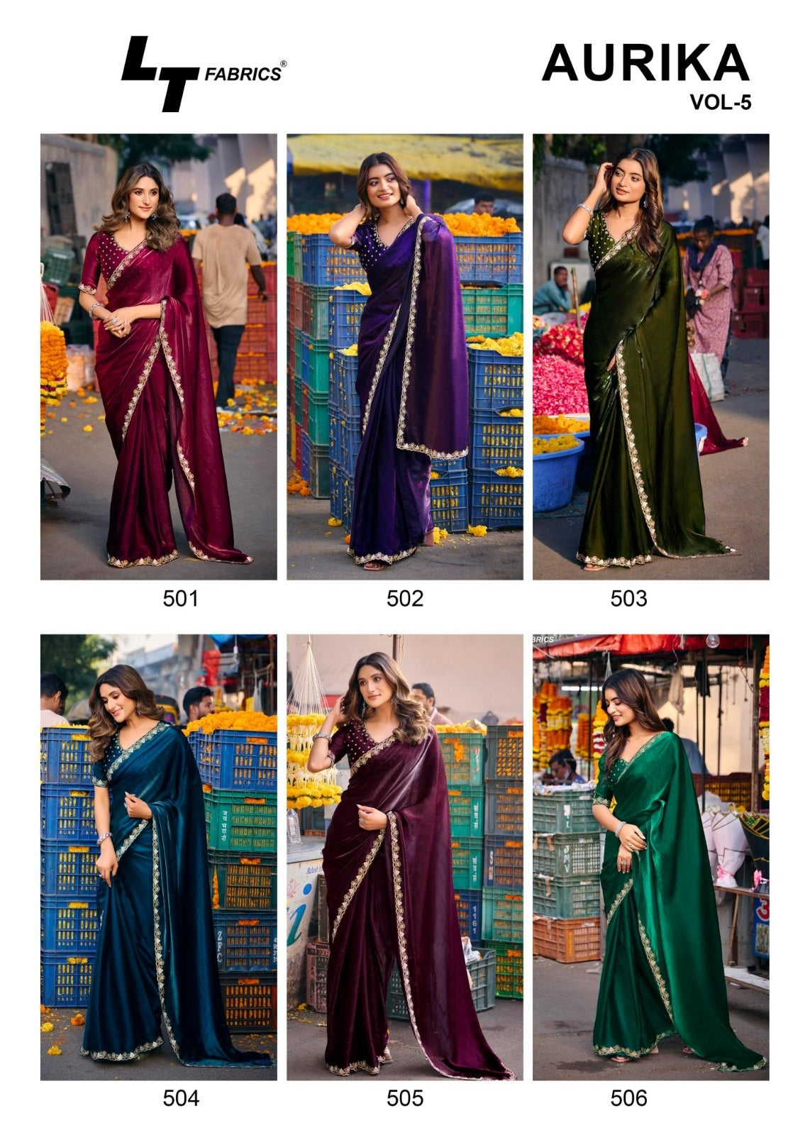 Aurika Vol 5 Lt Fabrics Silk Sarees Wholesale Rate