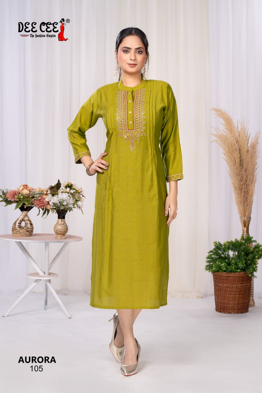 Aurora Deecee Silk Long Straight Kurti Wholesaler Ahmedabad