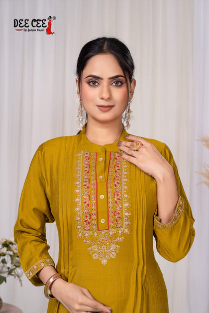 Aurora Deecee Silk Long Straight Kurti Wholesaler Ahmedabad