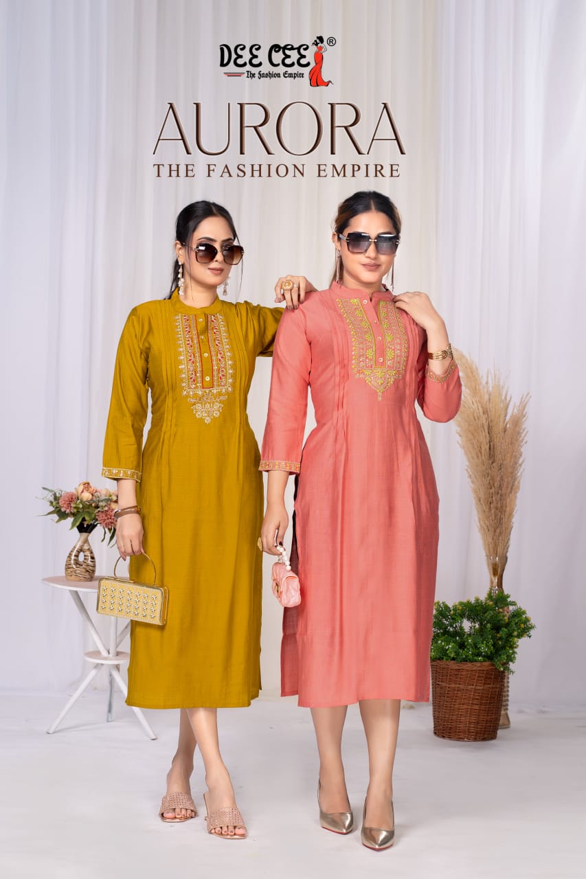 Aurora Deecee Silk Long Straight Kurti Wholesaler Ahmedabad