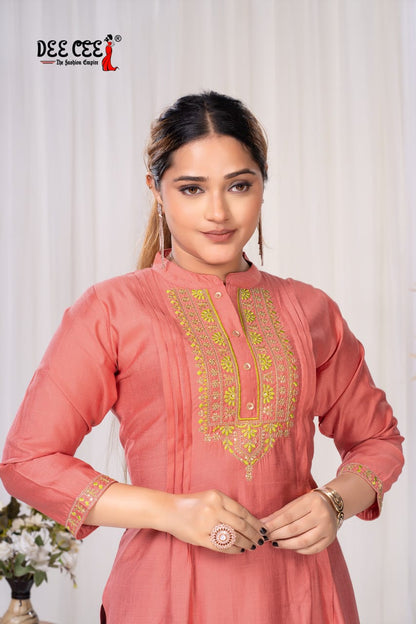 Aurora Deecee Silk Long Straight Kurti Wholesaler Ahmedabad