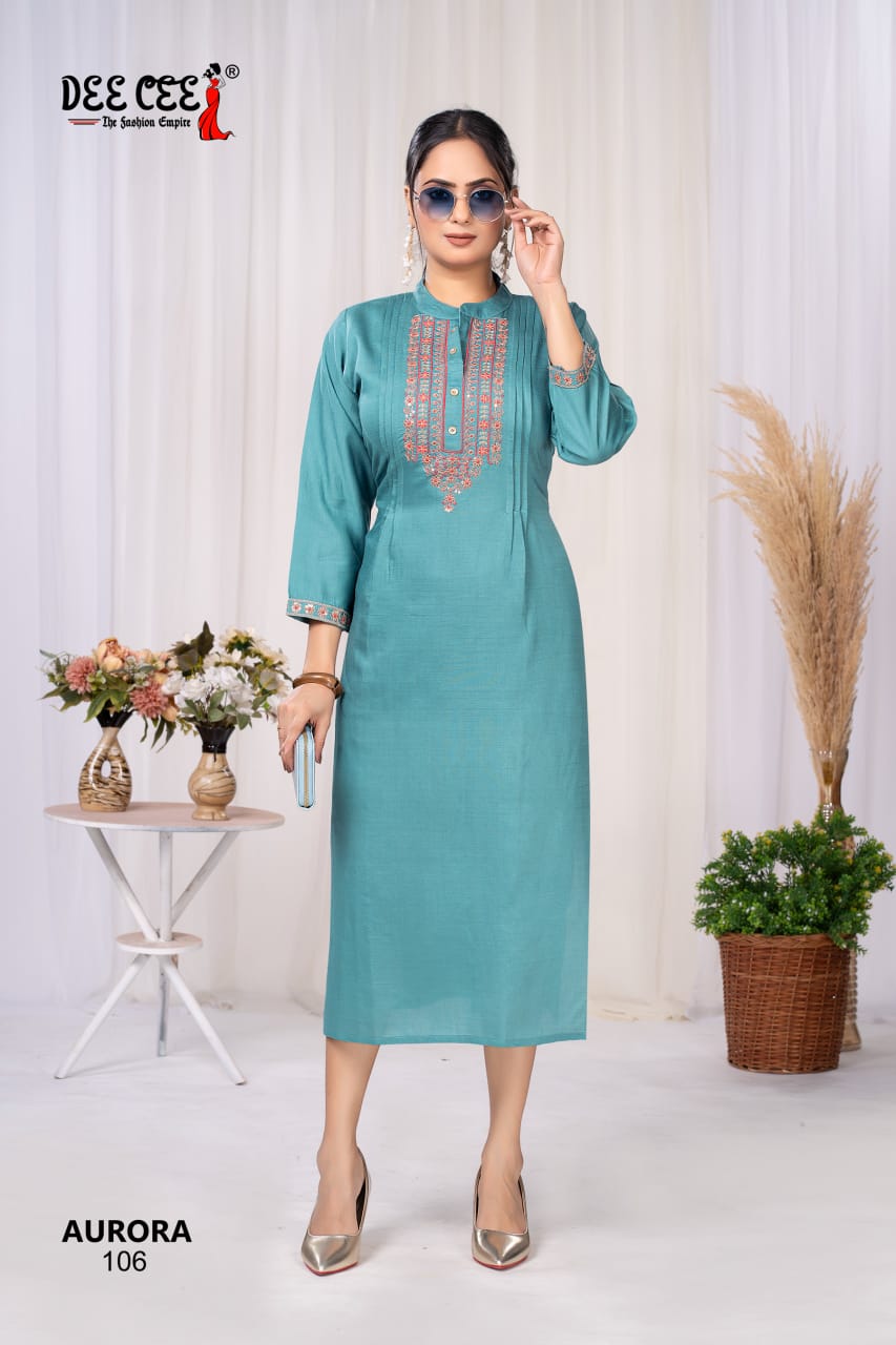 Aurora Deecee Silk Long Straight Kurti Wholesaler Ahmedabad