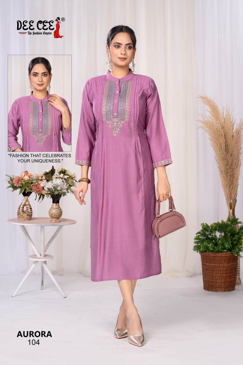 Aurora Deecee Silk Long Straight Kurti Wholesaler Ahmedabad