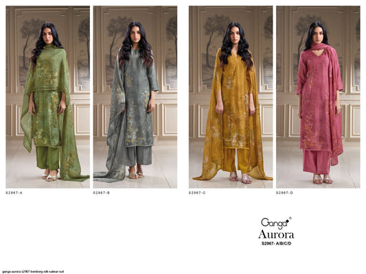 Aurora S2967 Ganga Russian Silk Plazzo Style Suits Exporter India