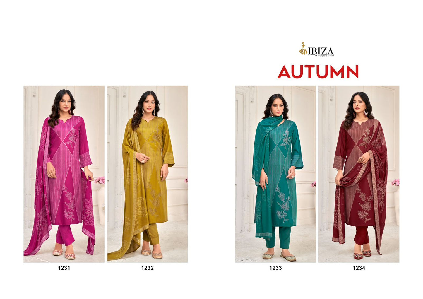 Autumn Ibiza Viscose Pashmina Suits Wholesale Price