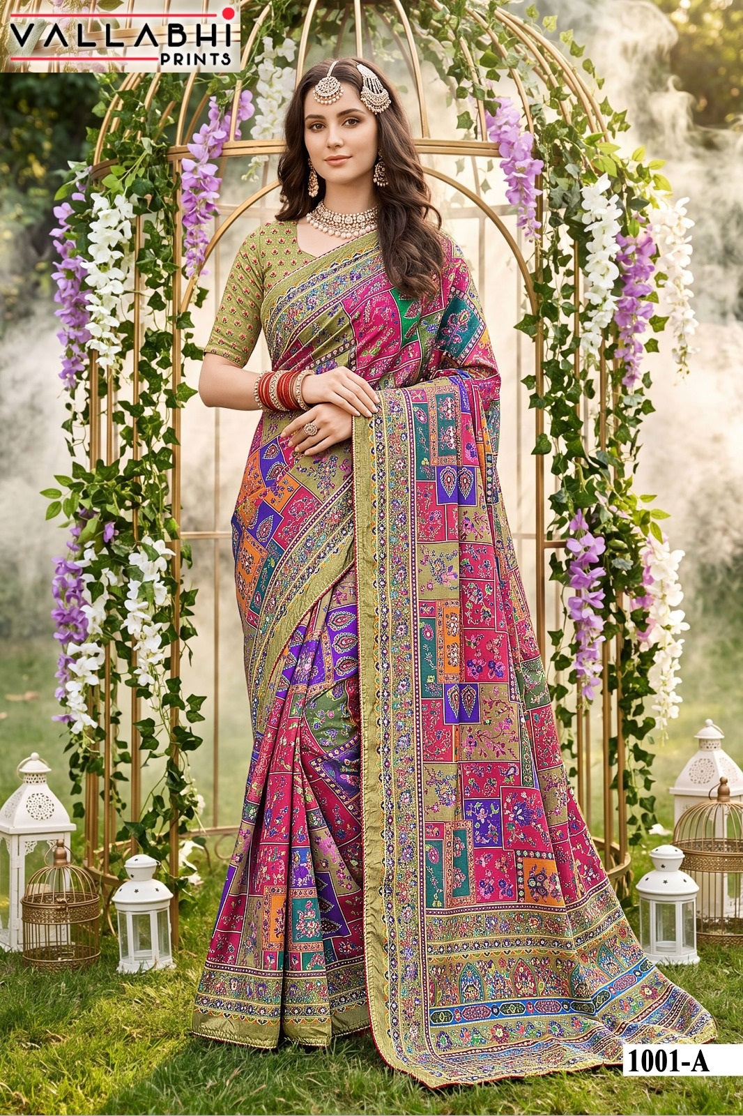 Avadhi Vallabhi Prints Chinon Sarees Wholesale Price