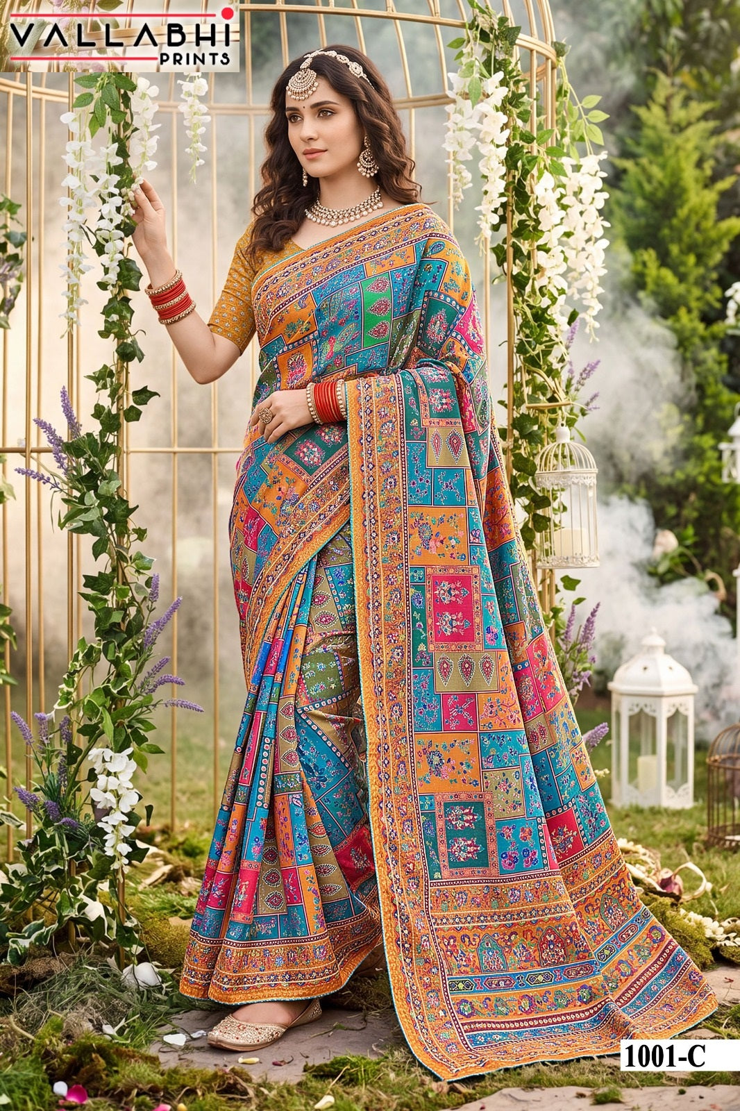 Avadhi Vallabhi Prints Chinon Sarees Wholesale Price