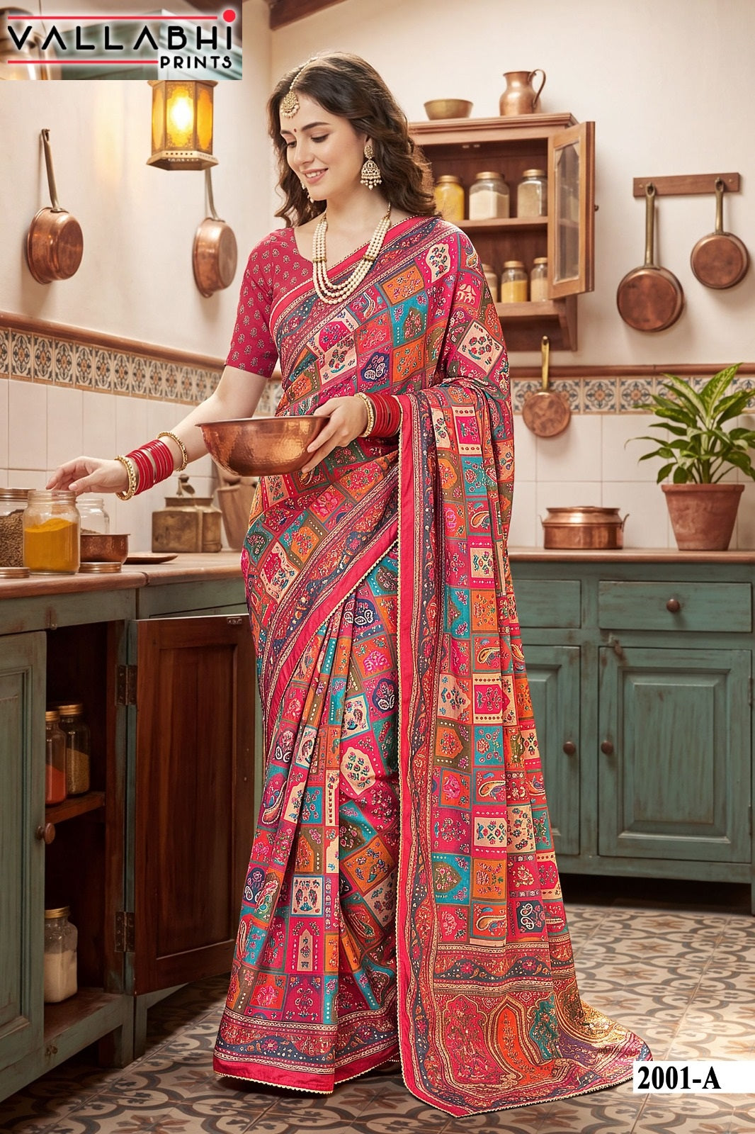 Avadhi Vol 2 Vallabhi Prints Chinon Sarees Supplier Gujarat