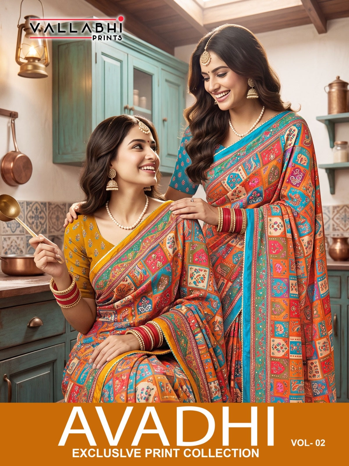 Avadhi Vol 2 Vallabhi Prints Chinon Sarees Supplier Gujarat