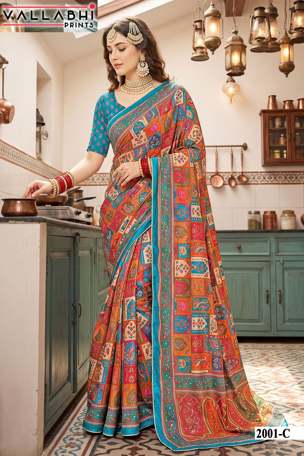 Avadhi Vol 2 Vallabhi Prints Chinon Sarees Supplier Gujarat