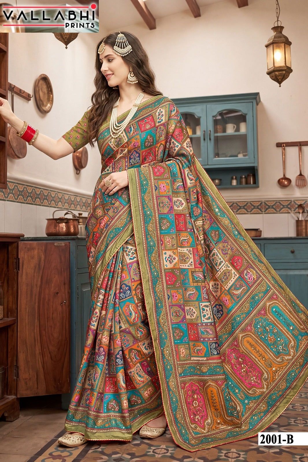 Avadhi Vol 2 Vallabhi Prints Chinon Sarees Supplier Gujarat