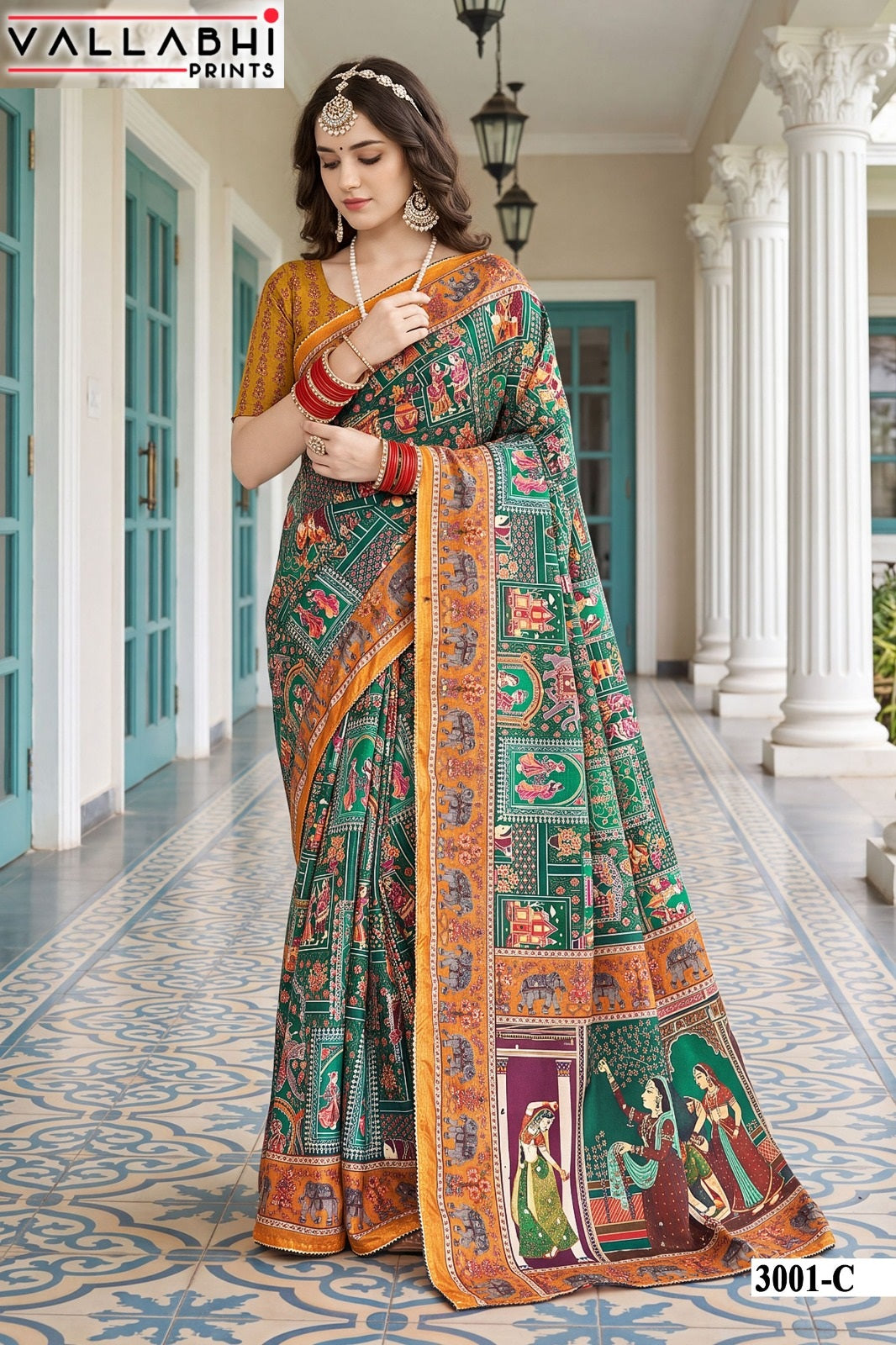 Avadhi Vol 3 Vallabhi Prints Chinon Sarees Manufacturer Gujarat