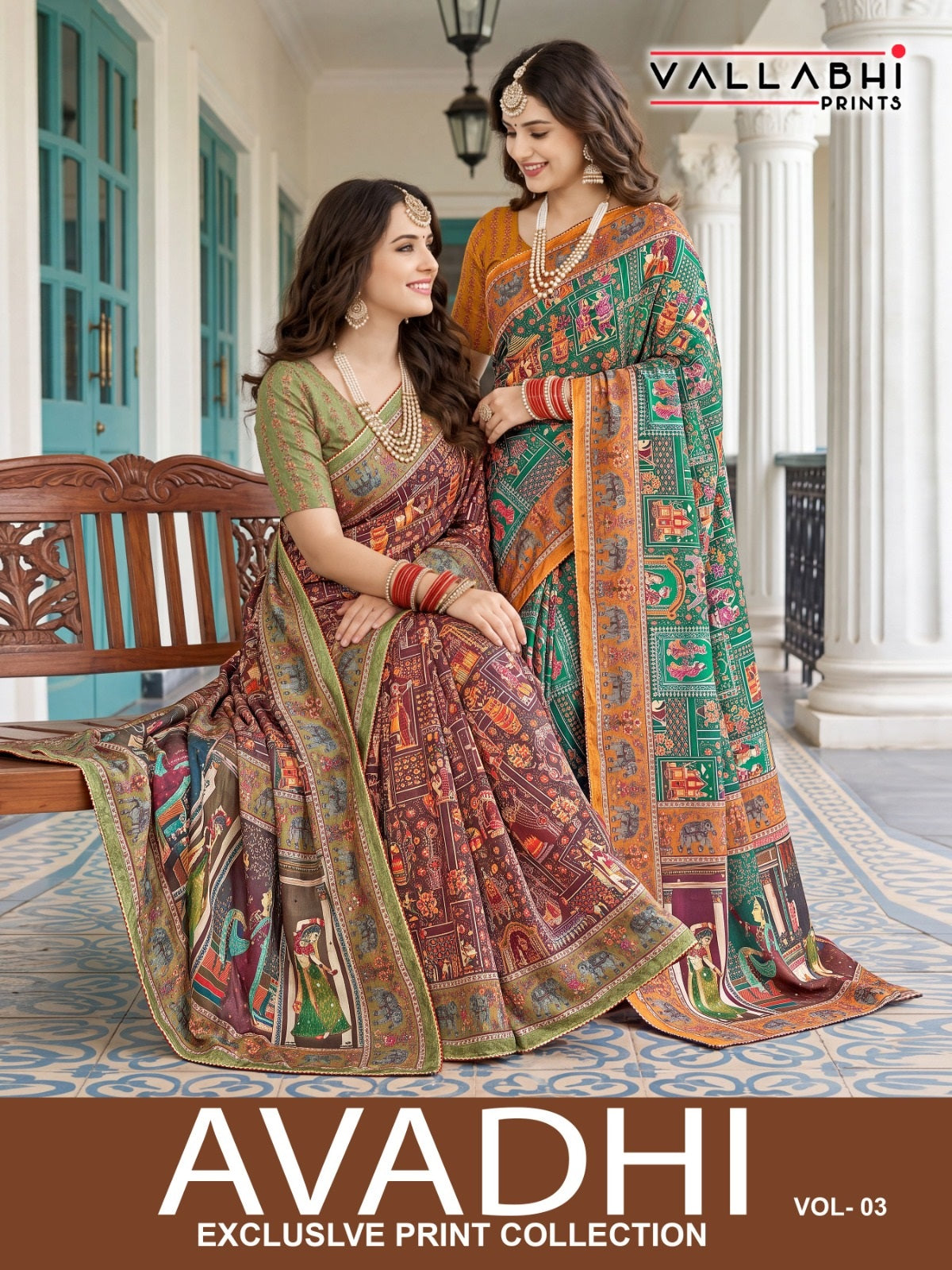 Avadhi Vol 3 Vallabhi Prints Chinon Sarees Manufacturer Gujarat