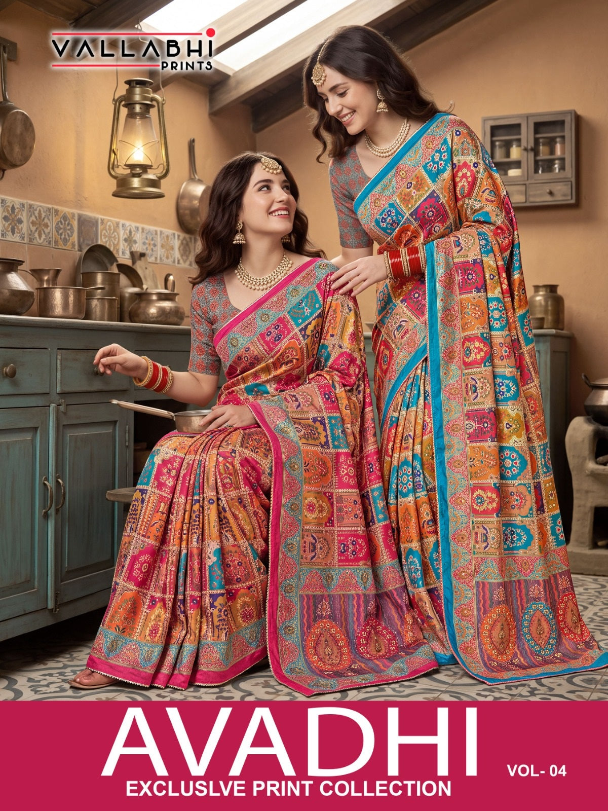 Avadhi Vol 4 Vallabhi Prints Chinon Sarees Wholesale Rate