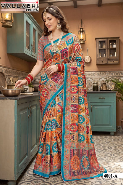 Avadhi Vol 4 Vallabhi Prints Chinon Sarees Wholesale Rate