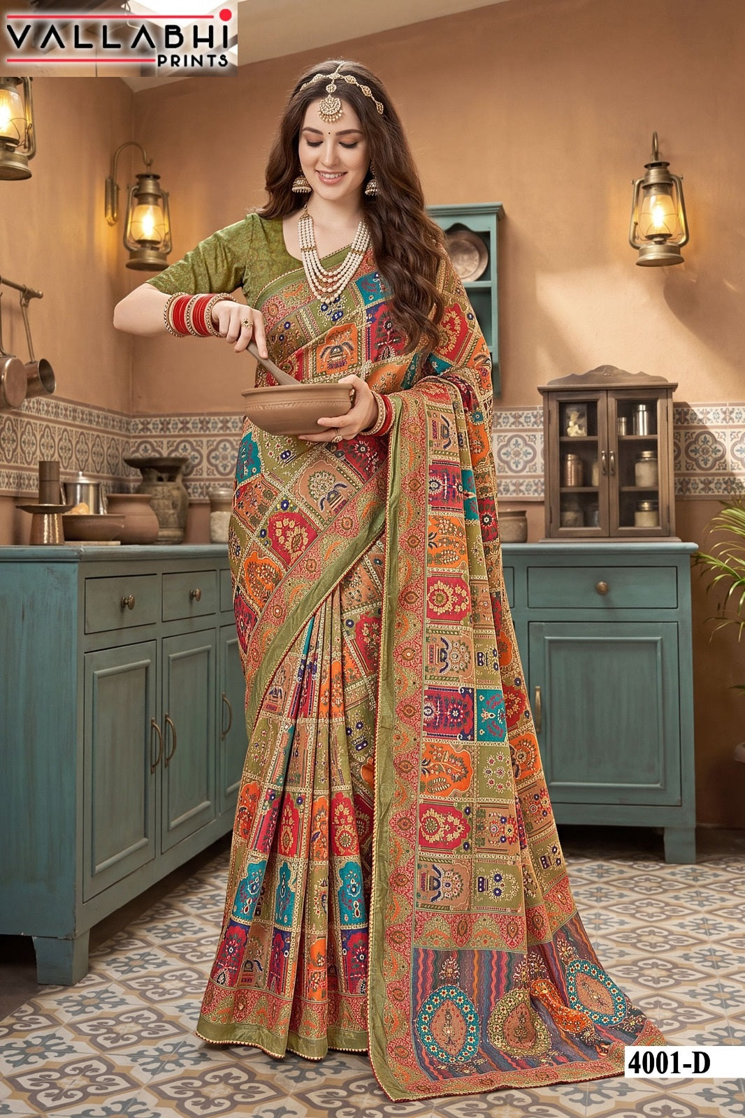Avadhi Vol 4 Vallabhi Prints Chinon Sarees Wholesale Rate
