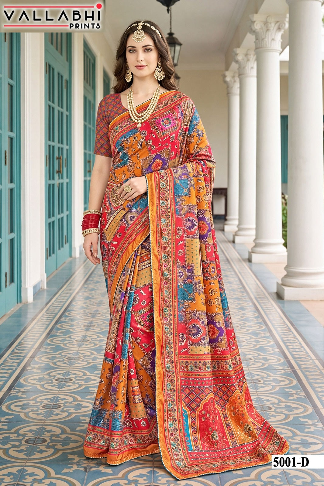 Avadhi Vol 5 Vallabhi Prints Chinnon Sarees Exporter Gujarat