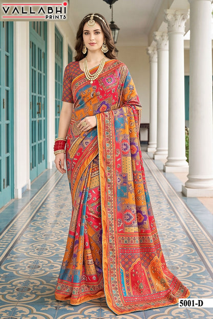 Avadhi Vol 5 Vallabhi Prints Chinnon Sarees Exporter Gujarat