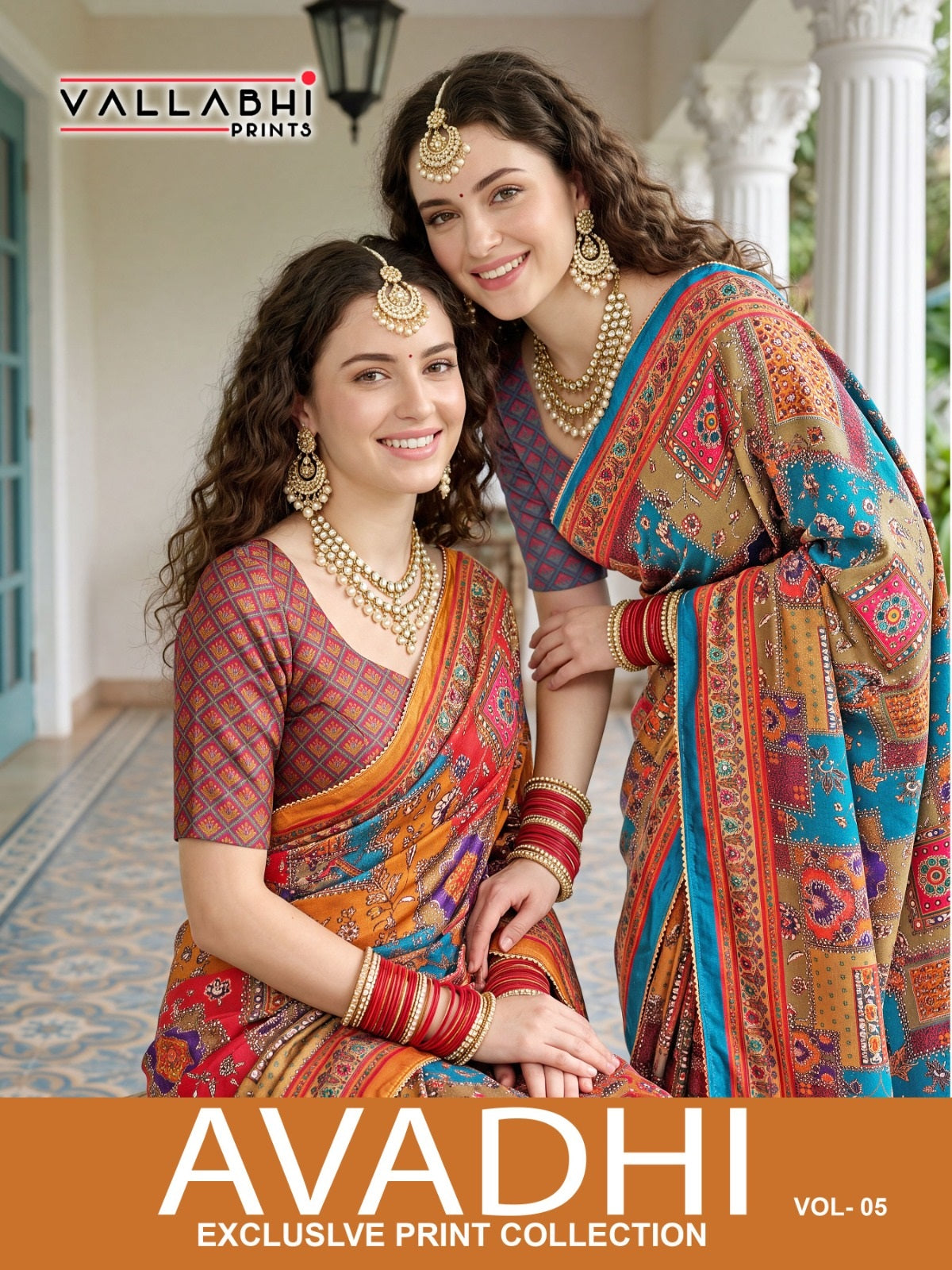 Avadhi Vol 5 Vallabhi Prints Chinnon Sarees Exporter Gujarat