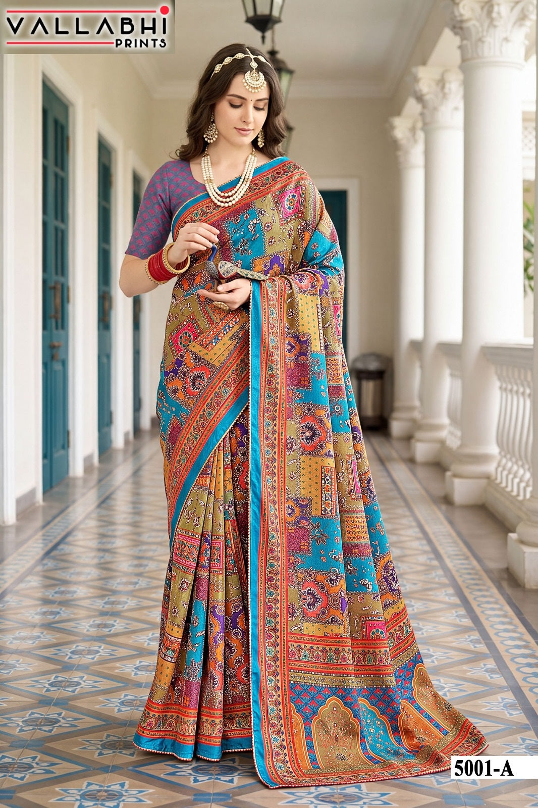 Avadhi Vol 5 Vallabhi Prints Chinnon Sarees Exporter Gujarat