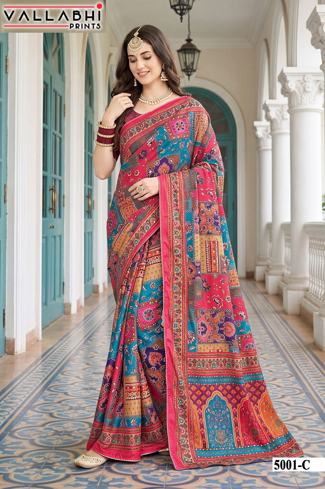 Avadhi Vol 5 Vallabhi Prints Chinnon Sarees Exporter Gujarat