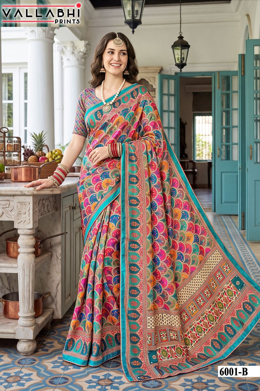 Avadhi Vol 6 Vallabhi Prints Chinnon Sarees Supplier Gujarat