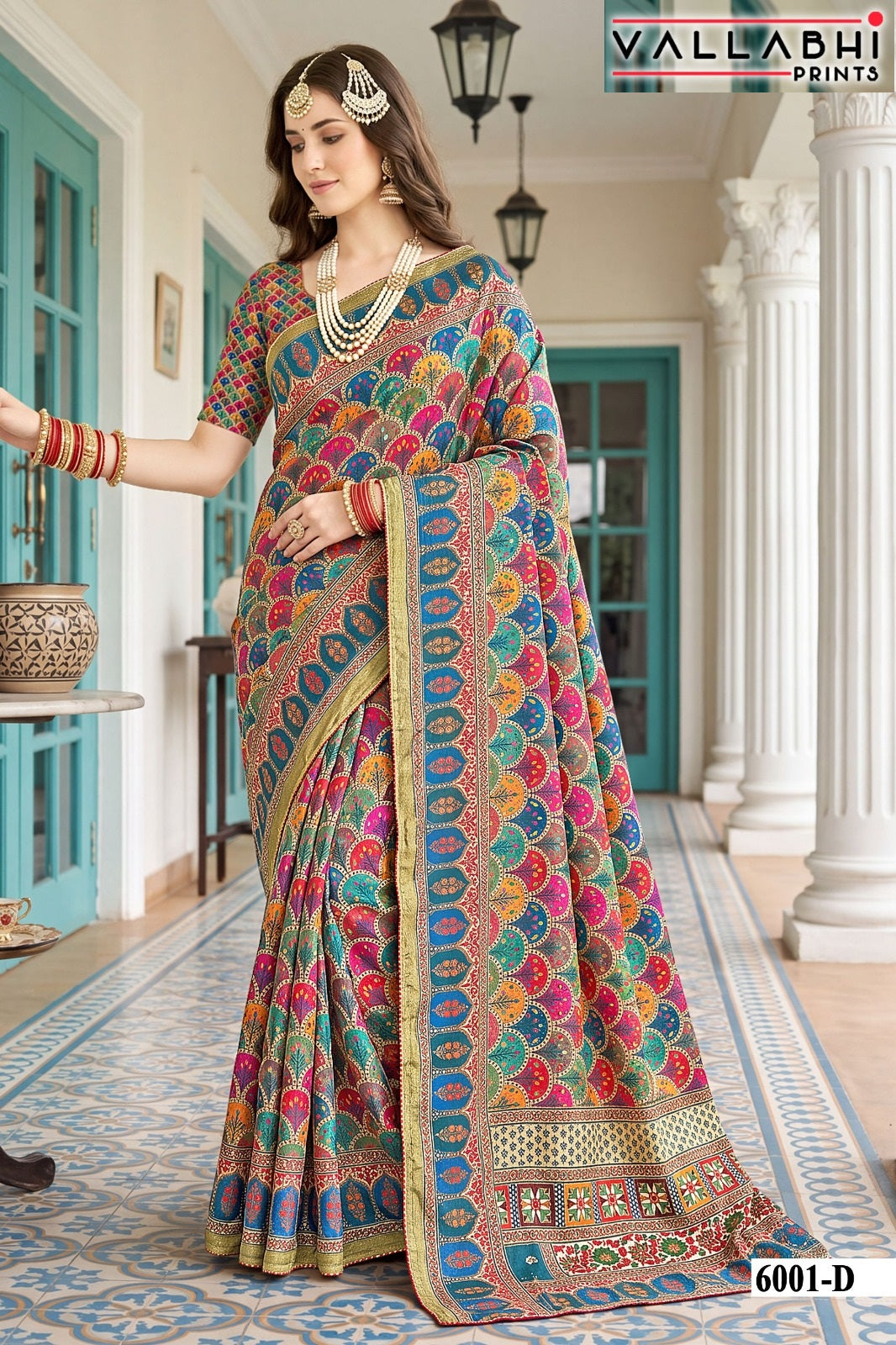 Avadhi Vol 6 Vallabhi Prints Chinnon Sarees Supplier Gujarat