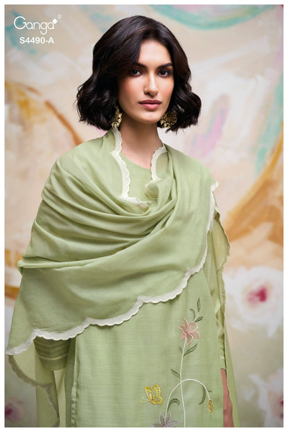 Avael 4490 Ganga Banarasi Plazzo Style Suits Wholesaler Gujarat