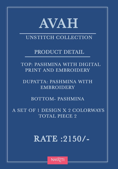 Avah Naariti Pashmina Suits Wholesale Price