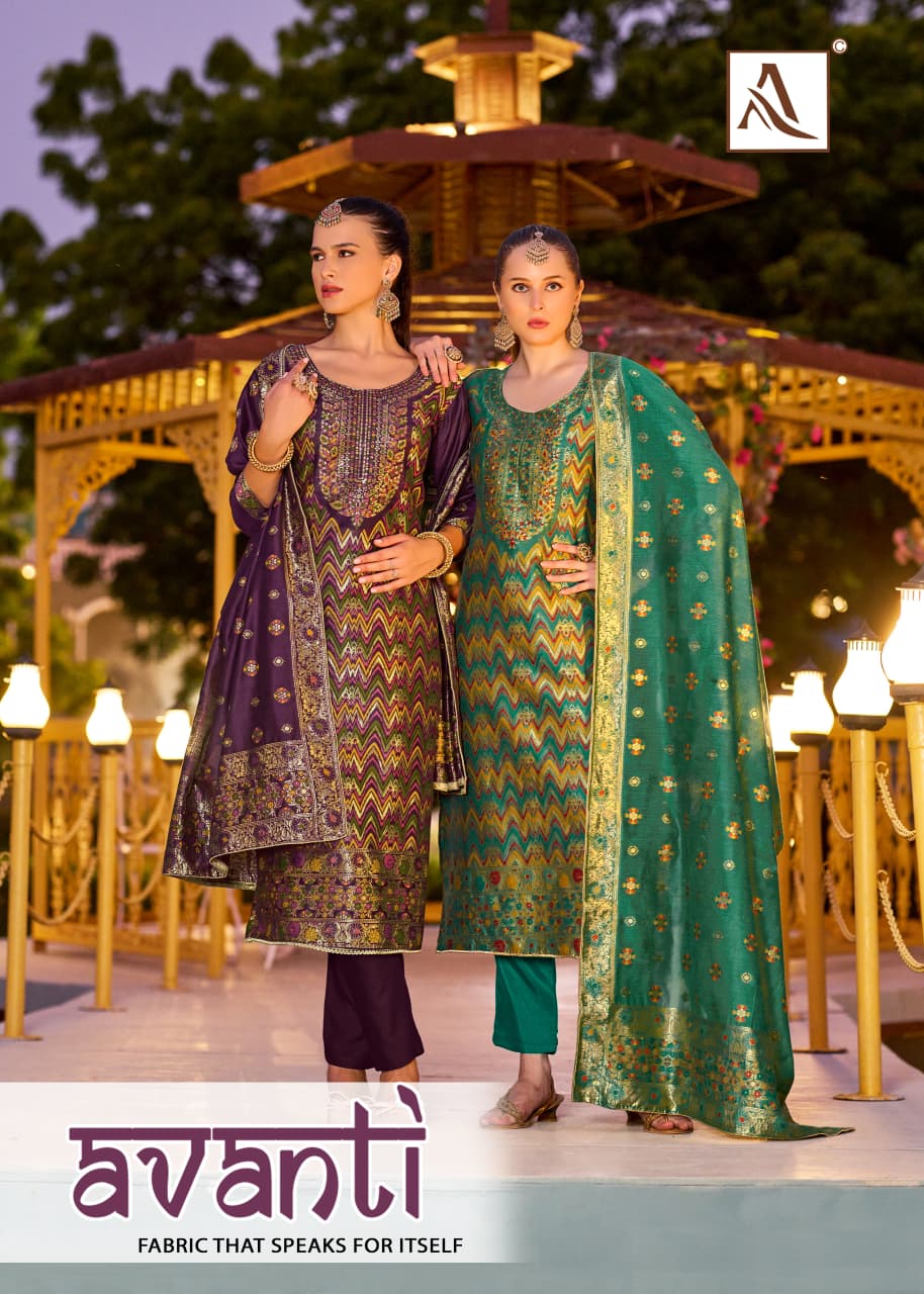 Avanti Alok Viscose Jacquard Karachi Salwar Suits Manufacturer Gujarat
