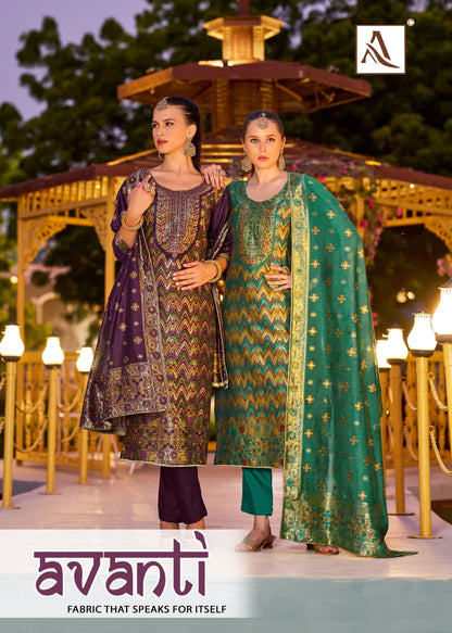 Avanti Alok Viscose Jacquard Karachi Salwar Suits Manufacturer Gujarat