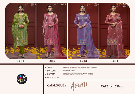 Avanti Four Dots Silk Plazzo Style Suits Manufacturer Ahmedabad