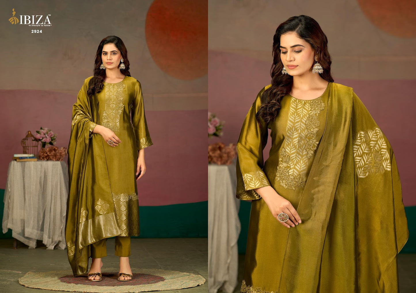 Avanti Ibiza Silk Jacquard Pant Style Suits Wholesale