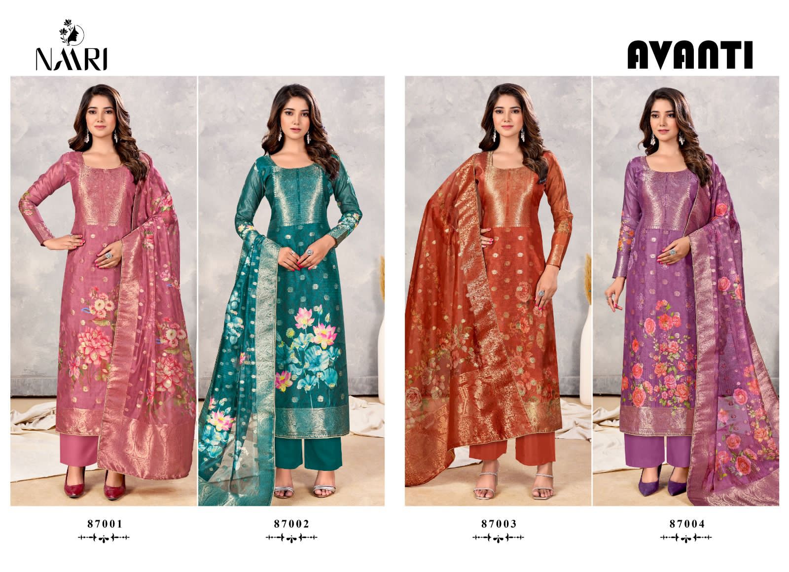 Avanti Naari Pure Organza Plazzo Style Suits