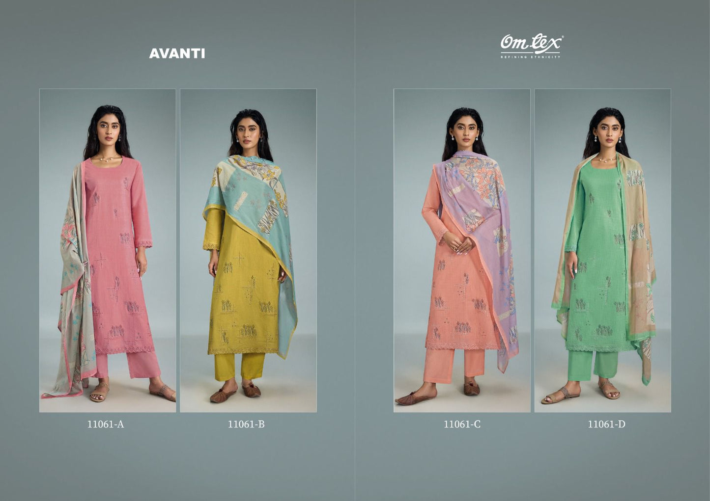 Avanti Omtex Lawn Cotton Pant Style Suits Wholesaler Ahmedabad