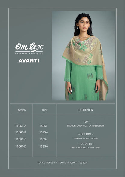 Avanti Omtex Lawn Cotton Pant Style Suits Wholesaler Ahmedabad