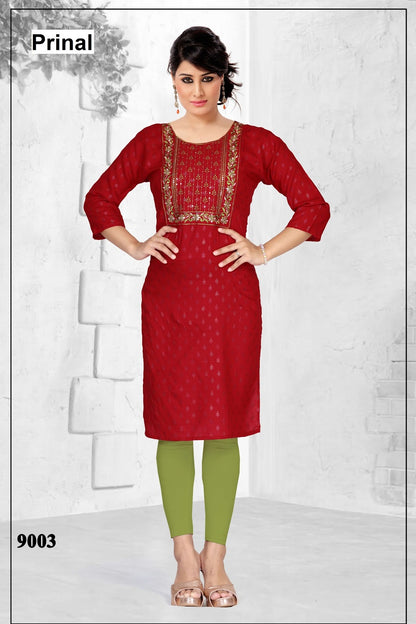 Avanti Prinal Reyon Knee Length Kurtis Wholesale Rate